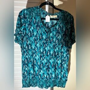 Tropical Blue Blouse-Size XXL